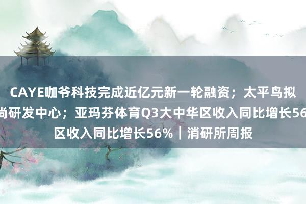 CAYE咖爷科技完成近亿元新一轮融资；太平鸟拟投资6亿建设时尚研发中心；亚玛芬体育Q3大中华区收入同比增长56%｜消研所周报