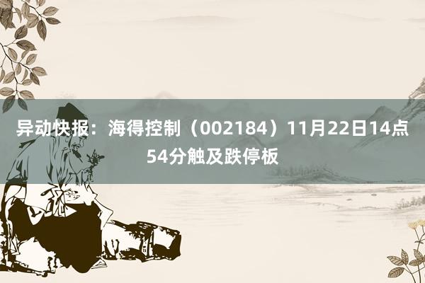 异动快报：海得控制（002184）11月22日14点54分触及跌停板