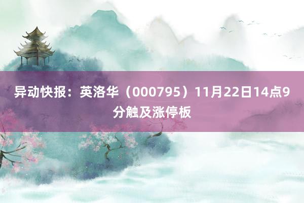 异动快报：英洛华（000795）11月22日14点9分触及涨停板