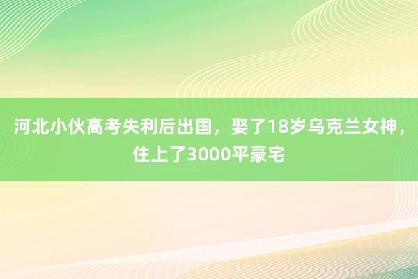 河北小伙高考失利后出国，娶了18岁乌克兰女神，住上了3000平豪宅